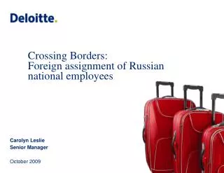 Crossing B orders : Foreign assignment of Russian national employees