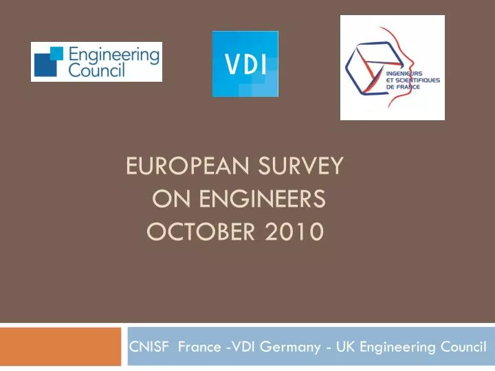 european survey on engineers october 2010