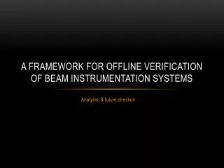 A framework for offline verification of Beam instrumentation systems