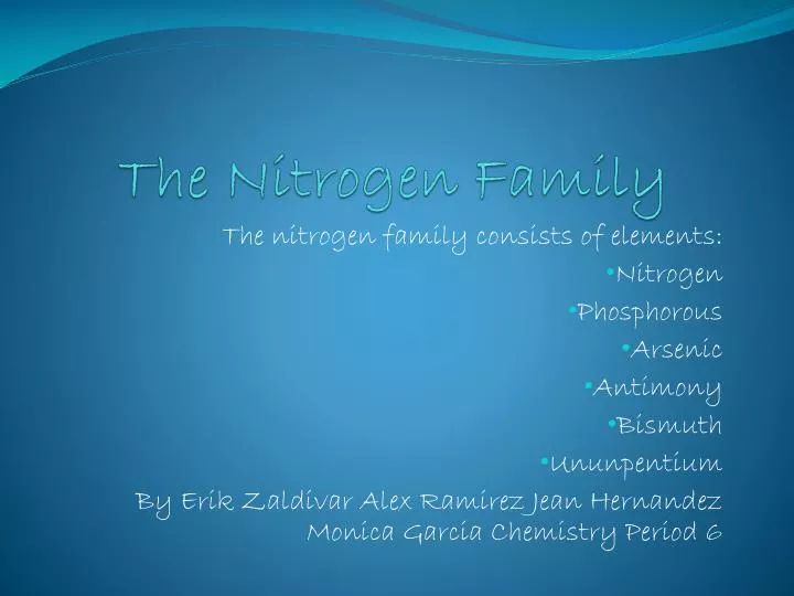the nitrogen family