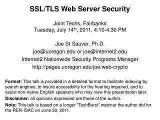 SSL/TLS Web Server Security