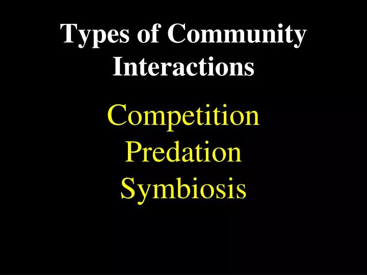 types of community interactions