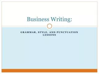 Business Writing: