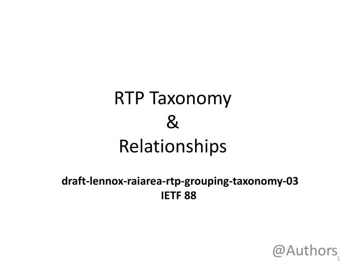 rtp taxonomy relationships