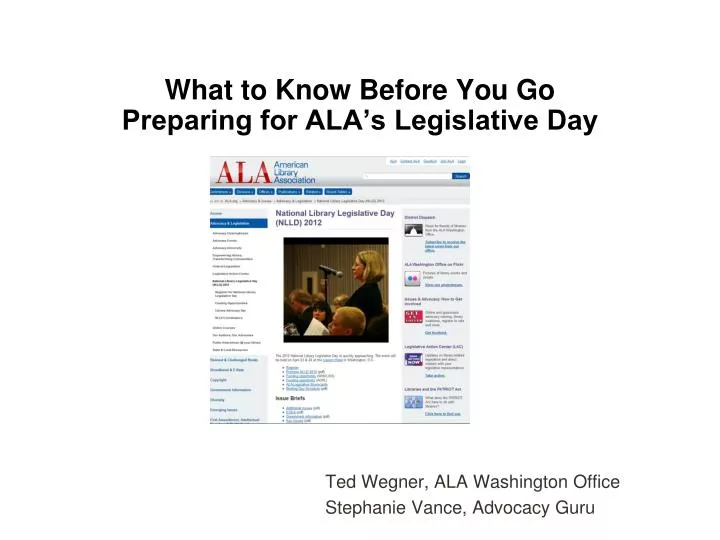 what to know before you go preparing for ala s legislative day