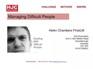 HJC Associates | Tel: 07402 667123 Email : helen@hjcassociates.co.uk