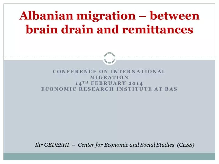albanian migration between brain drain and remittances
