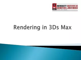 Rendering in 3Ds Max