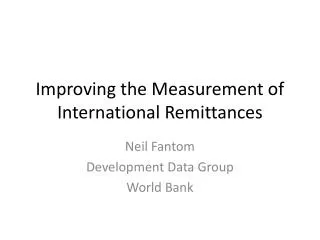 improving the measurement of international remittances