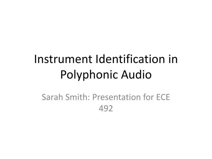 instrument identification in polyphonic audio
