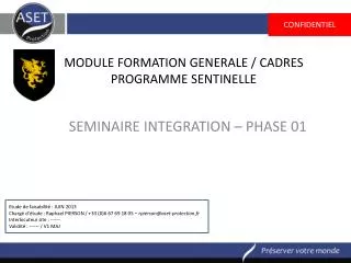 module formation generale cadres programme sentinelle
