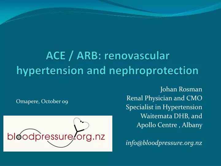 ace arb renovascular hypertension and nephroprotection
