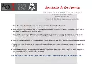 s pectacle de fin d ann e