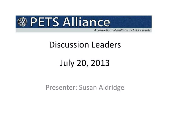 discussion leaders july 20 2013