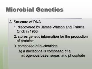 Microbial Genetics