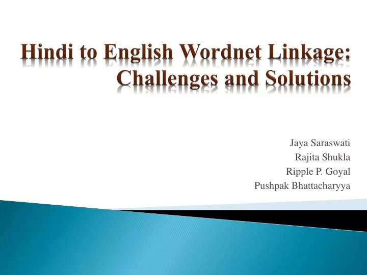 hindi to english wordnet linkage challenges and solutions