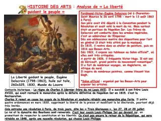 histoire des arts analyse de la libert guidant le peuple