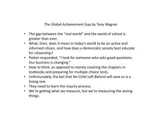 The Global Achievement Gap by Tony Wagner