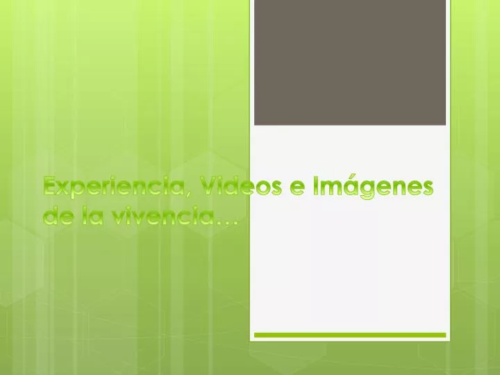 experiencia videos e im genes de la vivencia