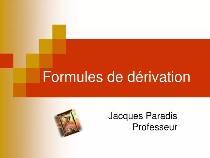 formules de d rivation