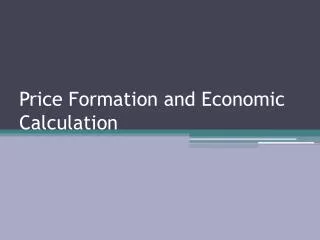 Price Formation and Economic Calculation