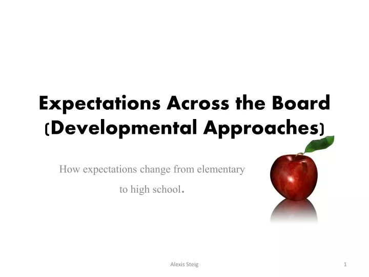 expectations across the board developmental approaches