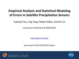 Empirical Analysis and Statistical Modeling of Errors in Satellite Precipitation Sensors