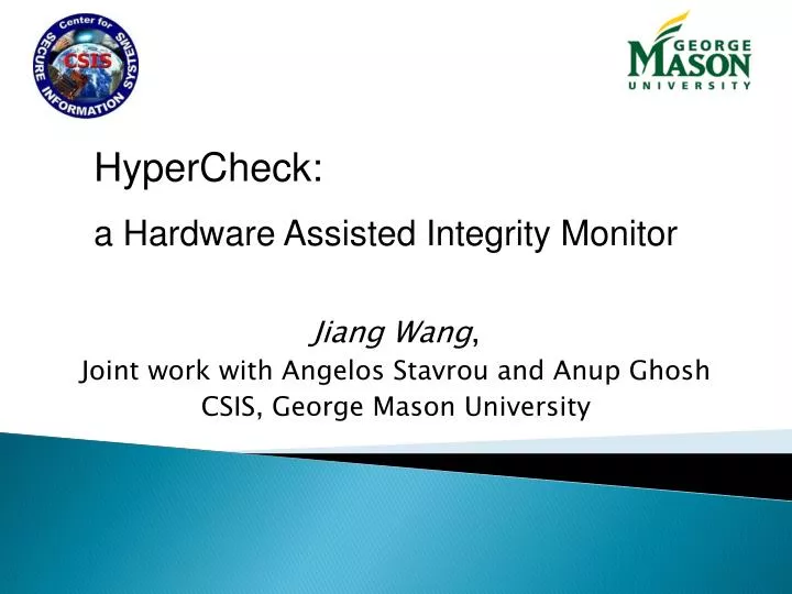 jiang wang joint work with angelos stavrou and anup ghosh csis george mason university