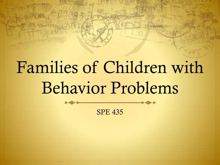 families of children with behavior problems