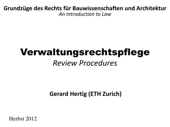 verwaltungsrechtspflege review procedures