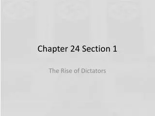 Chapter 24 Section 1