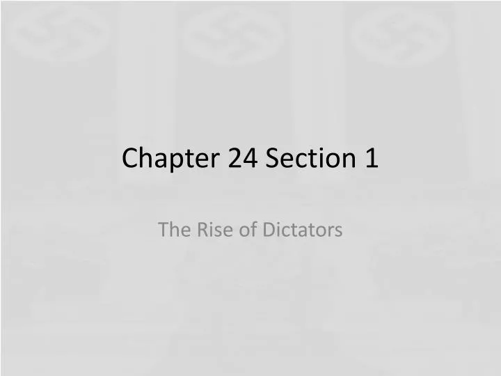 chapter 24 section 1