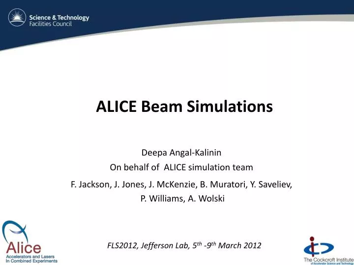 alice beam simulations