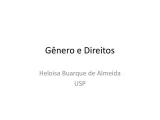 g nero e direitos