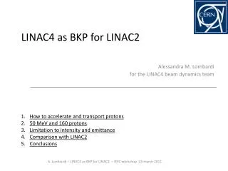 LINAC4 as BKP for LINAC2