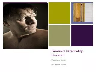 Paranoid Personality 	 Disorder