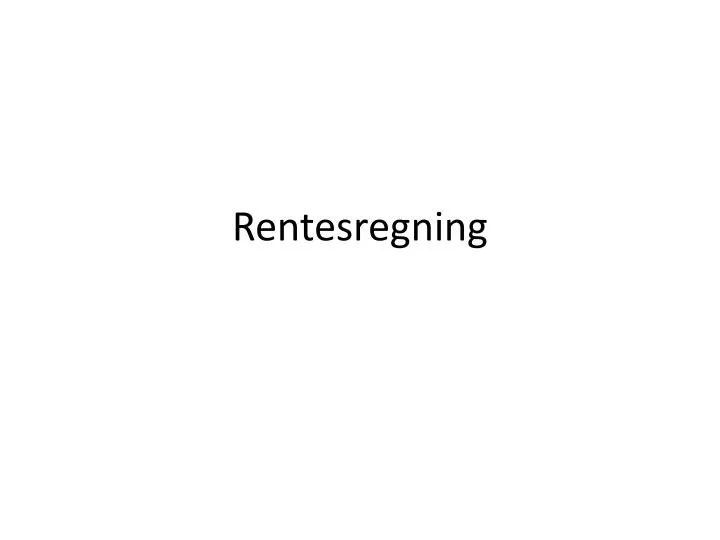 rentesregning