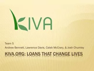 Kiva.org: Loans that Change Lives