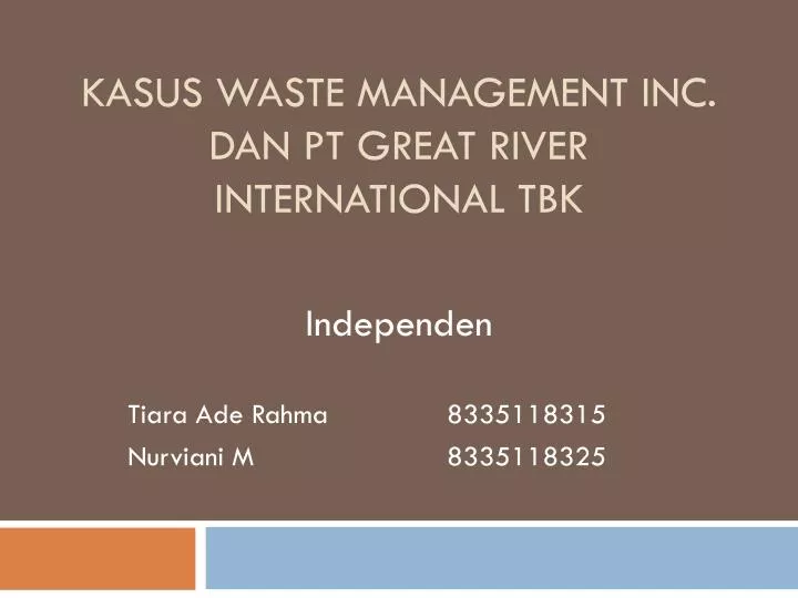 kasus waste management inc dan pt great river international tbk