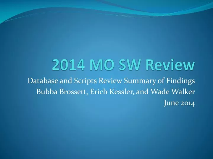 2014 mo sw review