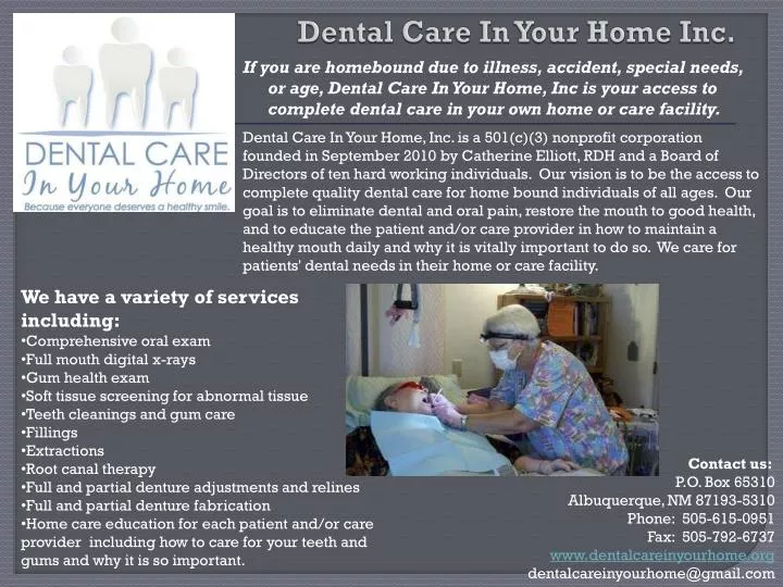 dental care in your home inc