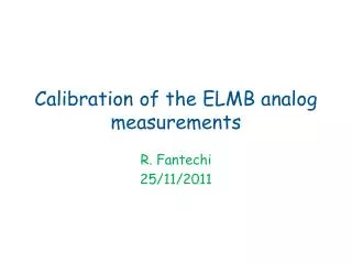 Calibration of the ELMB analog measurements