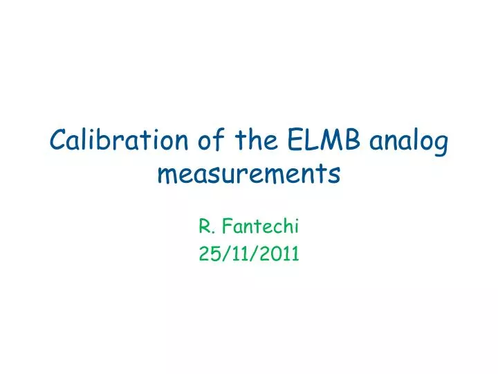 calibration of the elmb analog measurements