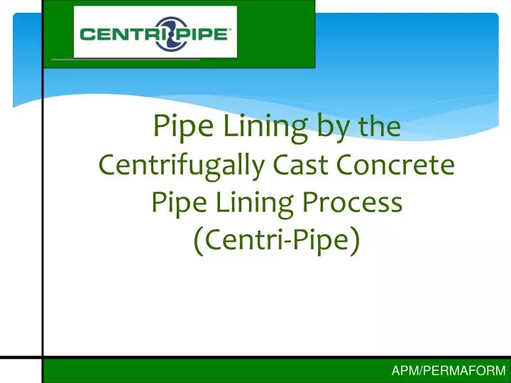 pipe lining by the centrifugally cast concrete pipe lining process centri pipe