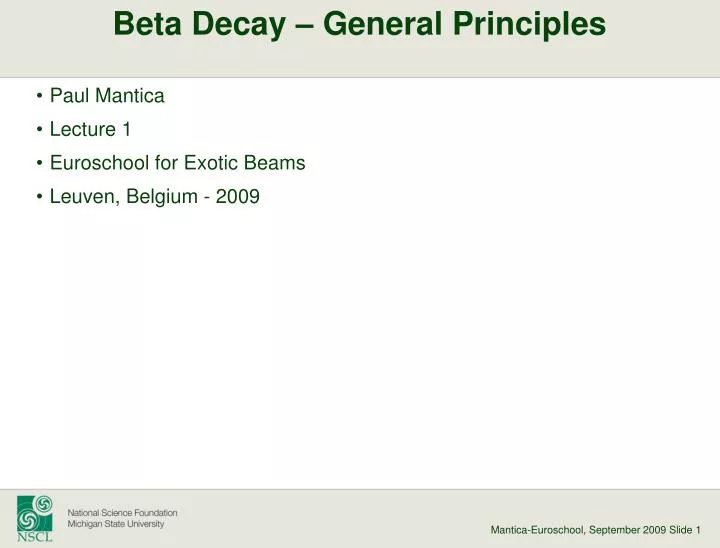 beta decay general principles
