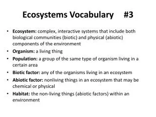 Ecosystems Vocabulary		#3