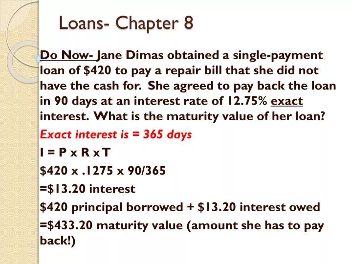 loans chapter 8