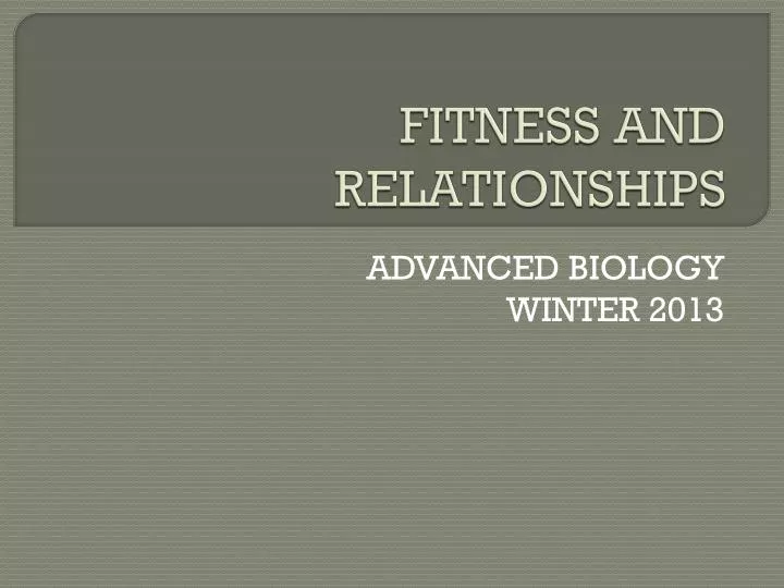 fitness and relationships