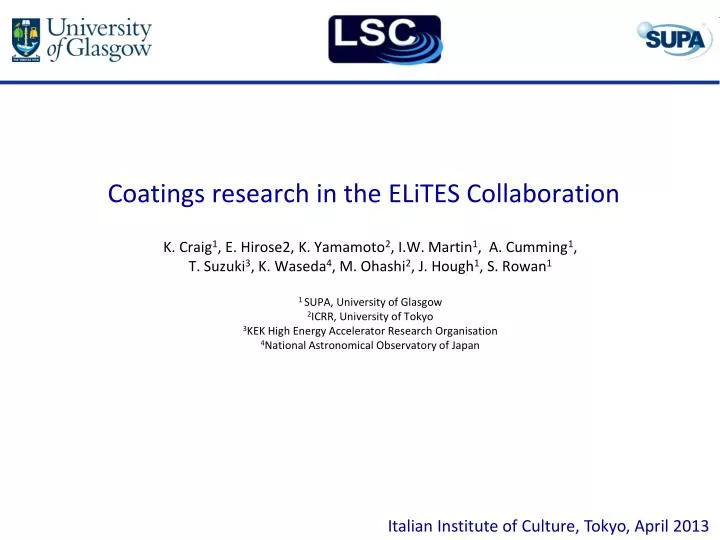 coatings research in the elites collaboration