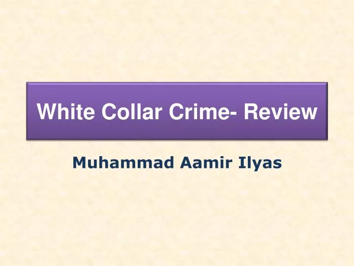 white collar crime review